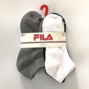 Fila women’s no show socks 6 pairs size 4-10 white gray black